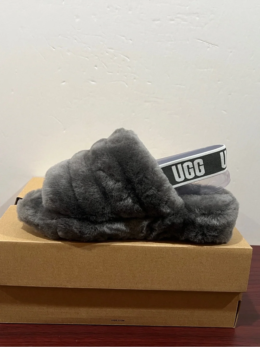 Ugg Fluff Yeah Slide, 1095119, Charcoal Grey
